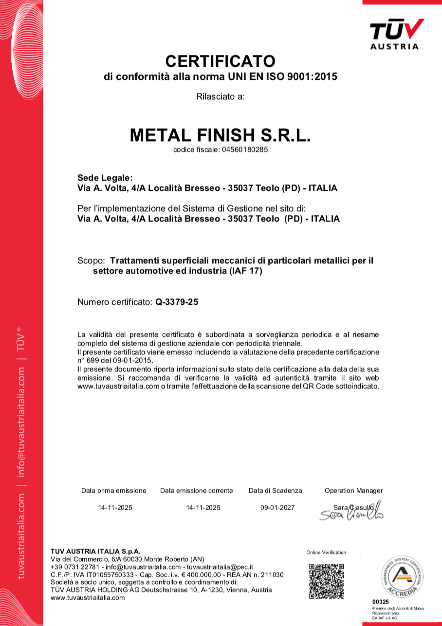 Certificato TUV Austria